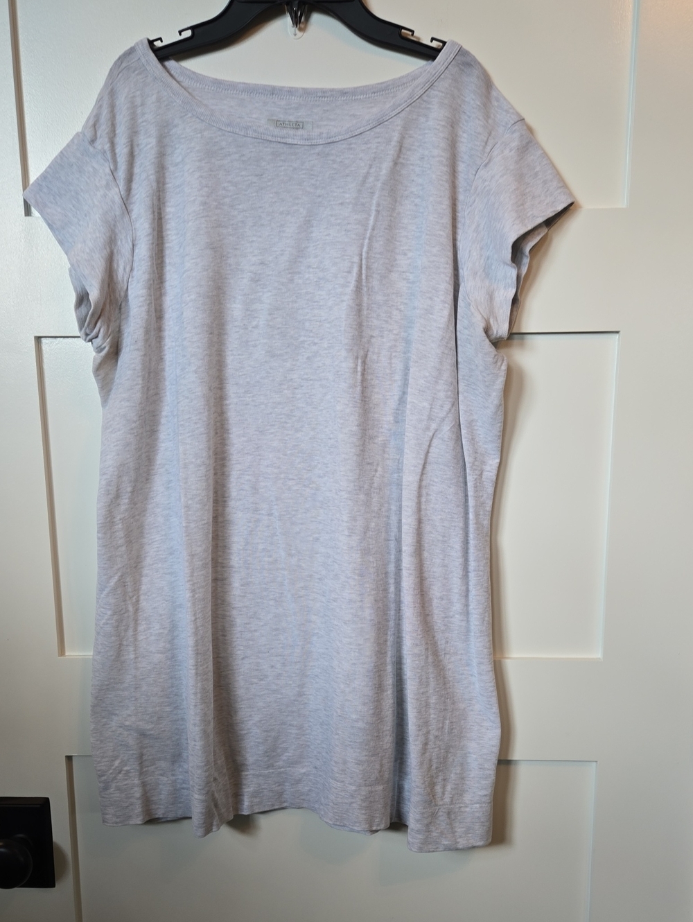 Athleta Heather Light Gray Scoop Neck Short Sleeve Tee XL